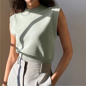 Wilfred (Aritzia) Ribbed Knit Top in Soft Green